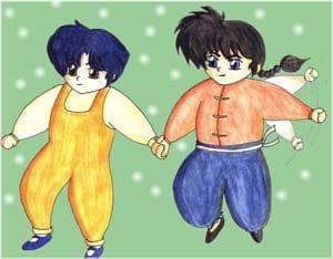 Ranma & Akane - Chibis