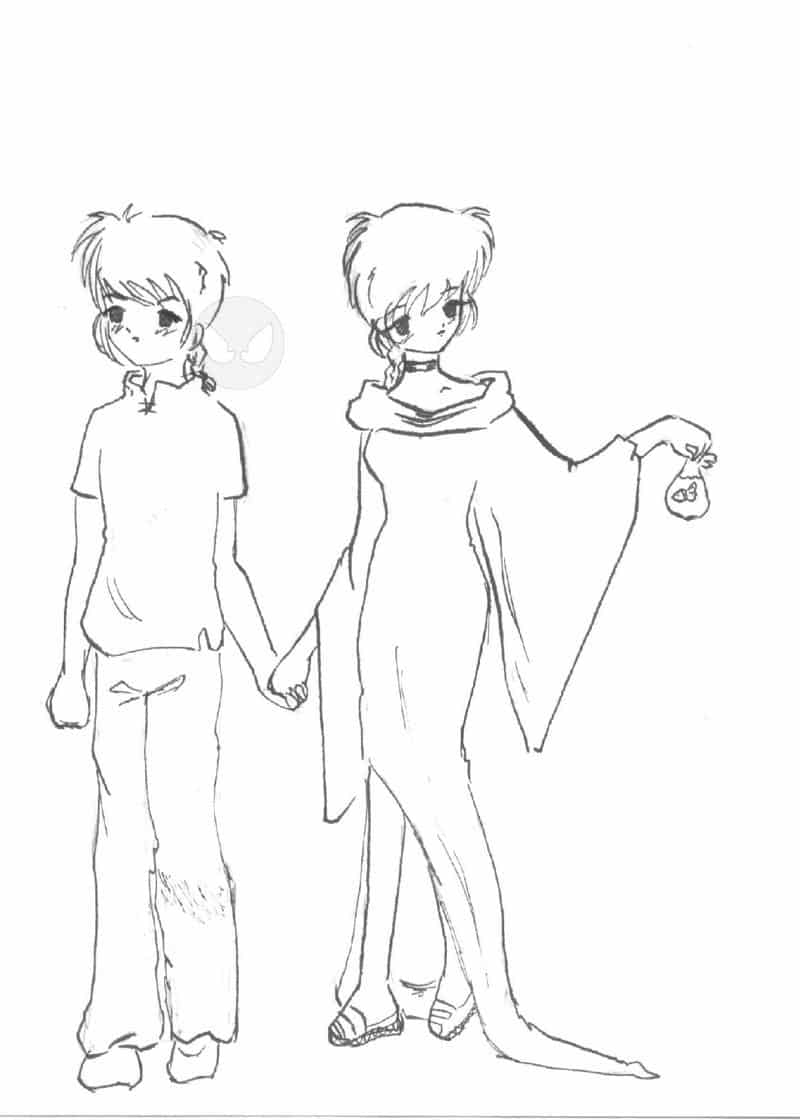 ranma-kun & ranma-chan in meinem stil^^(skizze)