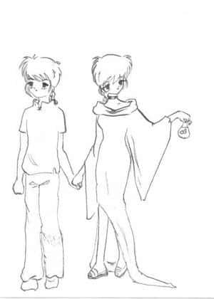ranma-kun & ranma-chan in meinem stil^^(skizze)