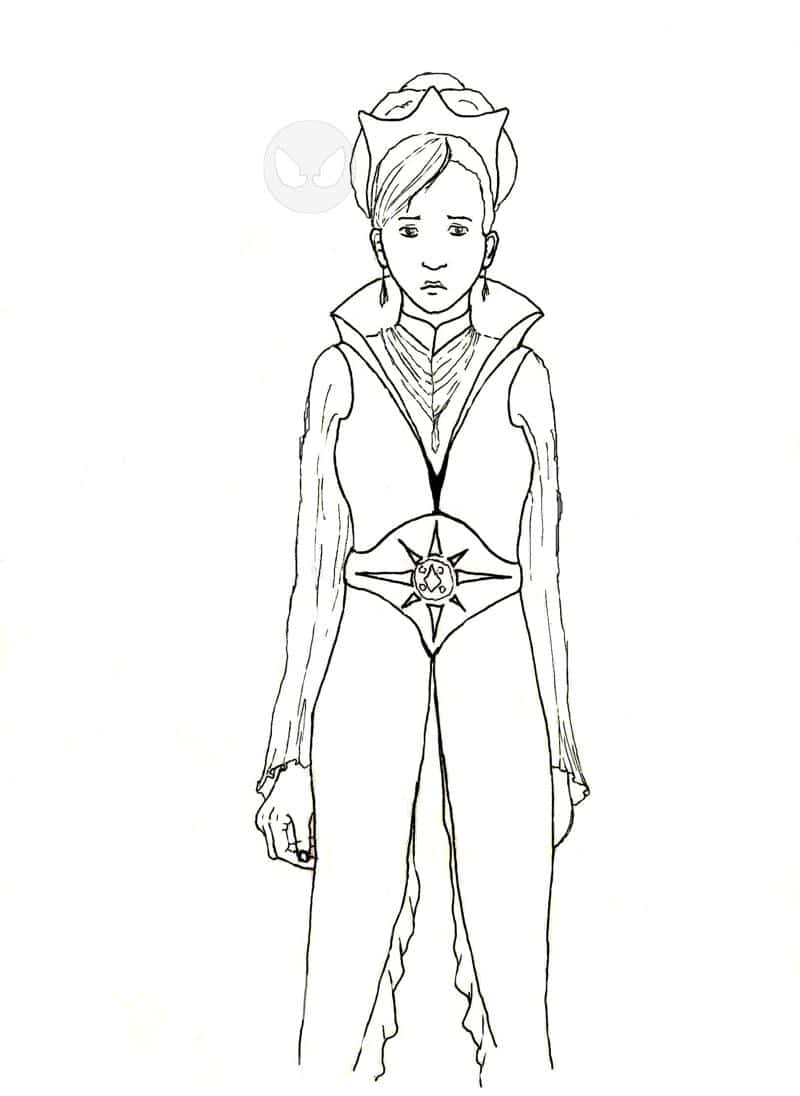 Kostüm einer Sonnenprinzessin