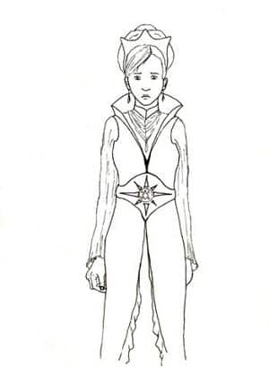 Kostüm einer Sonnenprinzessin