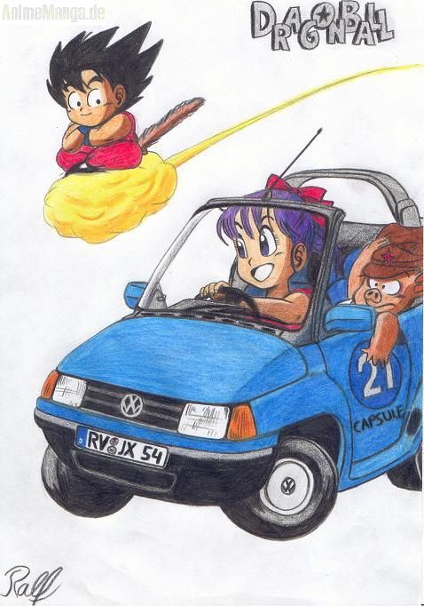 Bulma,Oolong und Son-Goku