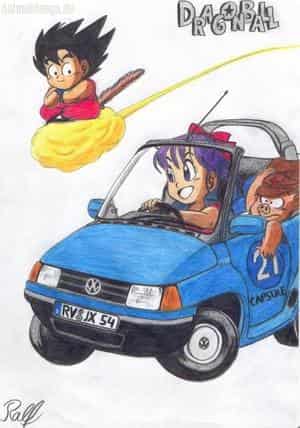 Bulma,Oolong und Son-Goku