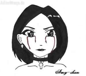 komisches schwarz-weiß-rotes face Oo