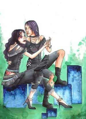 Die Mädchen aus dem Inneren des Ketten.Karusells