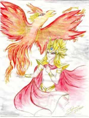 Göttermonster "Ra" in menschlicher und Phönix-Gestalt