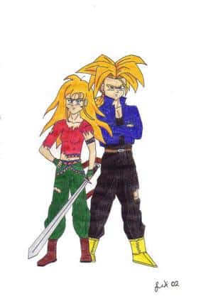 Trunks et Kaila-The Saiyan-Power