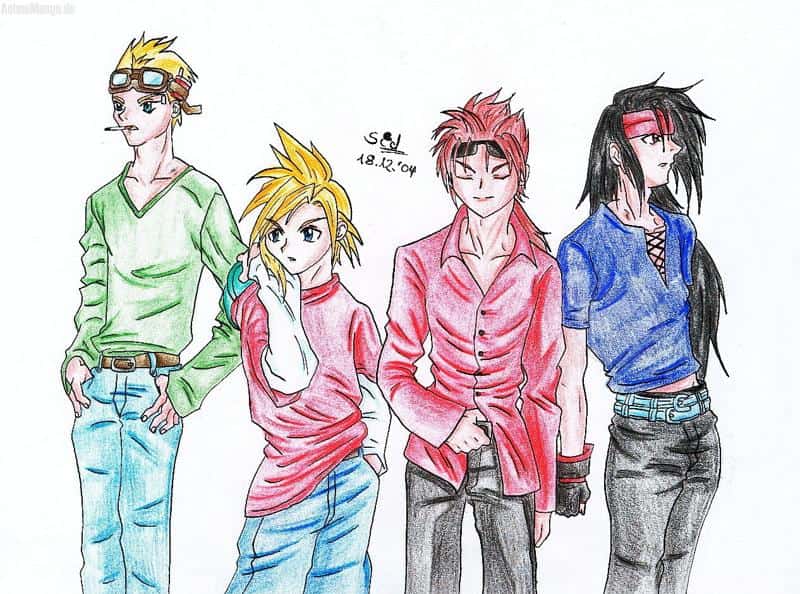 Cid, Cloud, Reno und Vincent (colo)