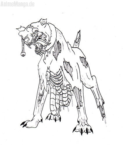 Zombie-Hund Outlines