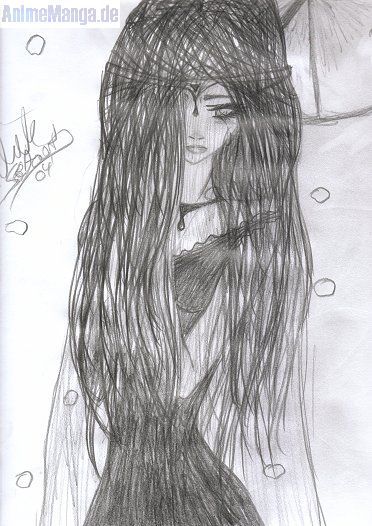 Traurigkeit zeichnet ihr gesicht