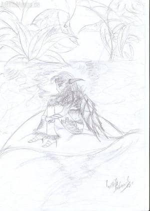 Elfe auf einem Blatt