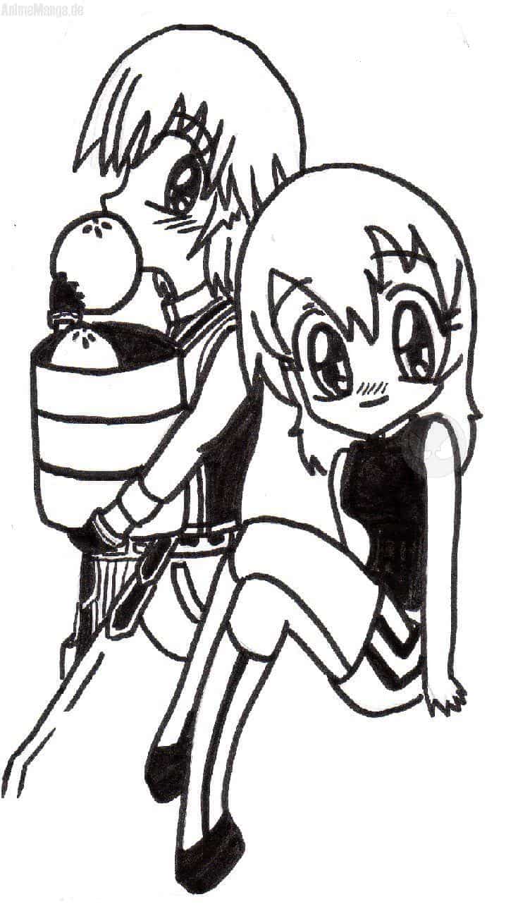 Riku und ich als Chibis