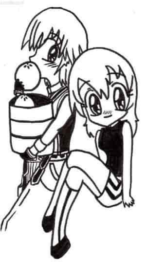 Riku und ich als Chibis