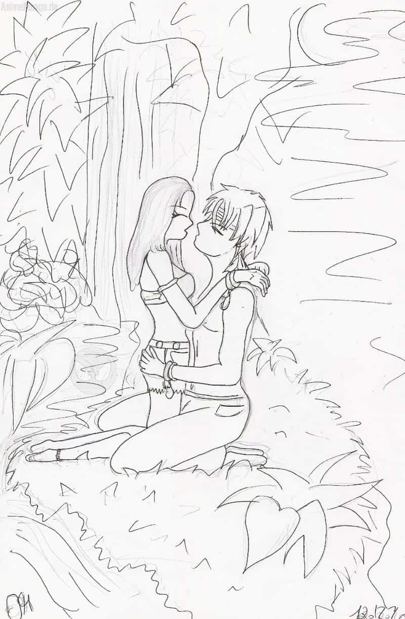 Liebespaar im Mondschein