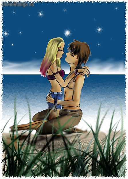 Liebespaar im Mondschein farbe2