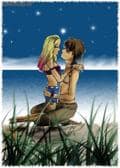 Liebespaar im Mondschein farbe2