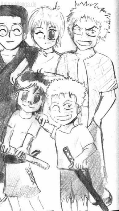 Zorro mir Kuina und Familie