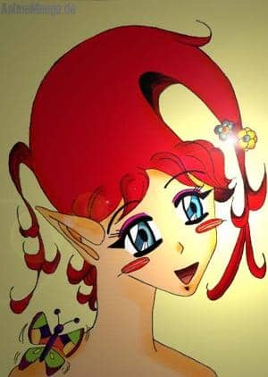 fee mit schmetterling