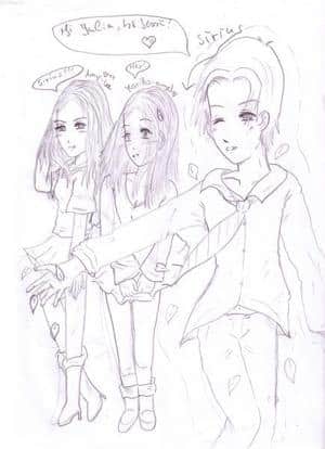 Frech,frech Amy-lee, Mariks_angel und sirius ^^(outlines)