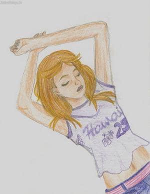 Binscha is laying in da gras