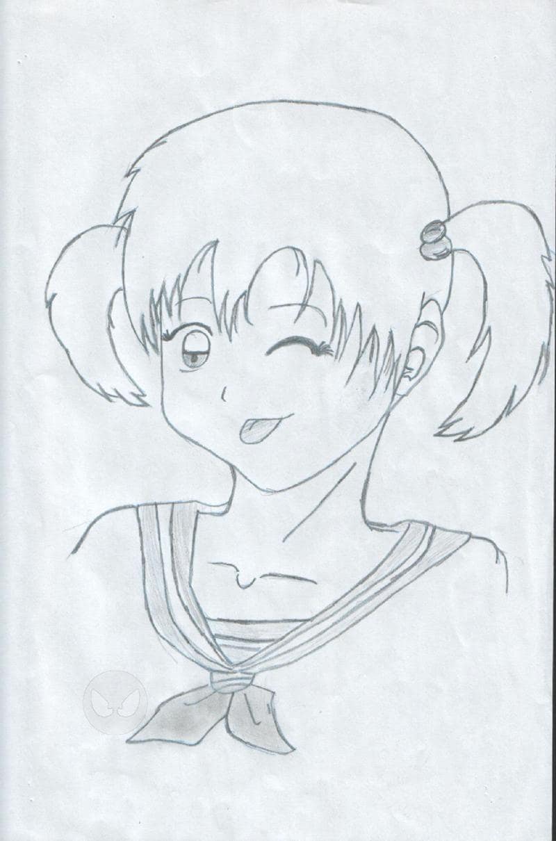 Mädchen in Schuluniform...