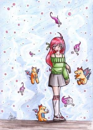 N mädel mit so nen paar viechern...