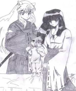 Inuyasha, Kikyo und der kleine Tsubasa