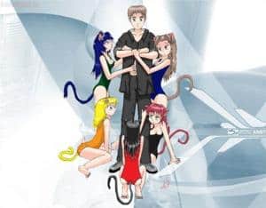 Ich mit Kätzchen zusammen