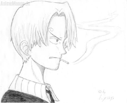 bleistiftzeichnung sanji