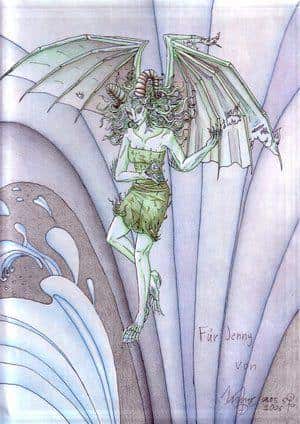 Thoragra mit FLÜGELN, überm Wasser