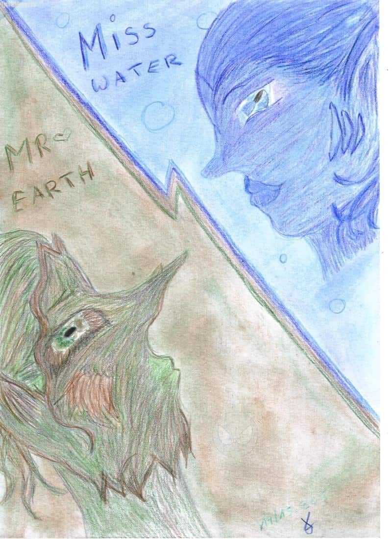 Blick von Erde und Wasser