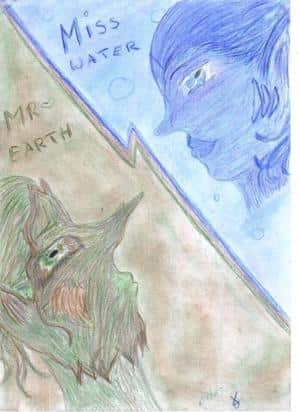 Blick von Erde und Wasser