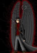 Angel with black wings