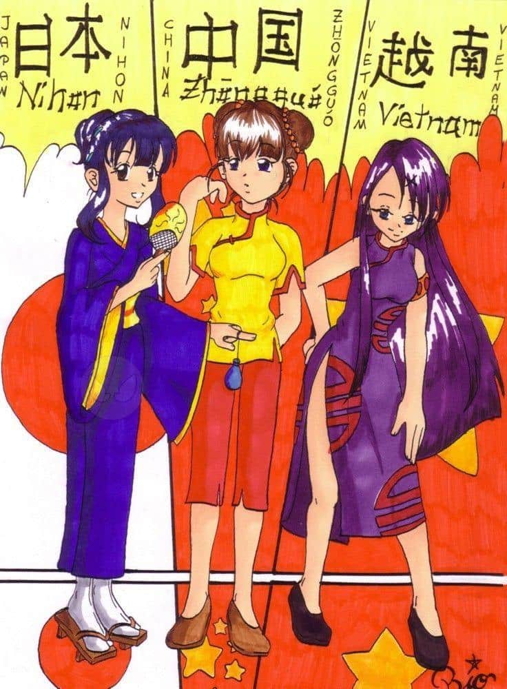 Japan, China, Vietnam