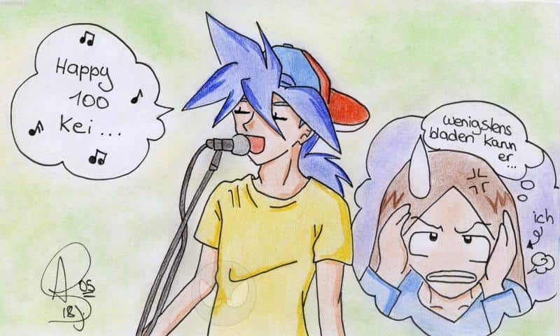 Happy 100 Kei - Buntstifteversion