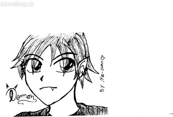 ein dämon mit kuli gekritzelt