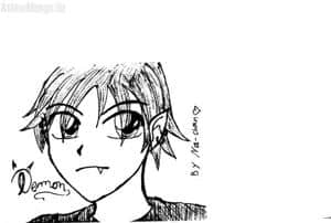 ein dämon mit kuli gekritzelt