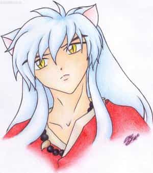 Es hat zwei gelbe Augen und Hundeohren...^^