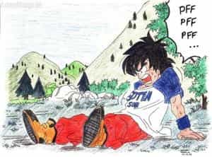 Son-Goten, total geschafft...