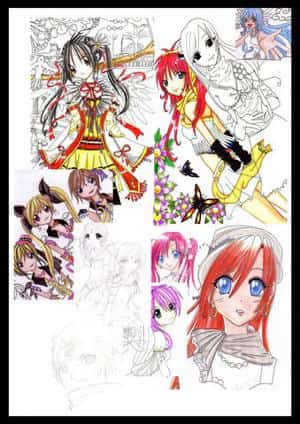 Skizzen-Coloübungen-Angefangene Picus-halb fertige