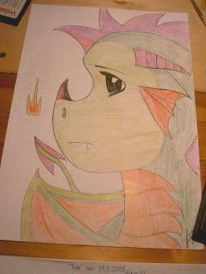 Dragon kid allone at home