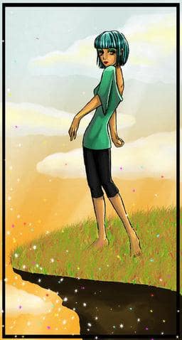 the girl with the blue hair