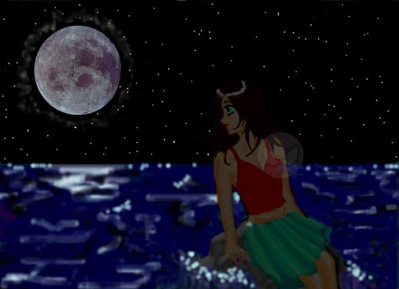 Girl in the moon