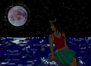 Girl in the moon