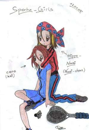 ich und coro......nach dem federballspiel.........