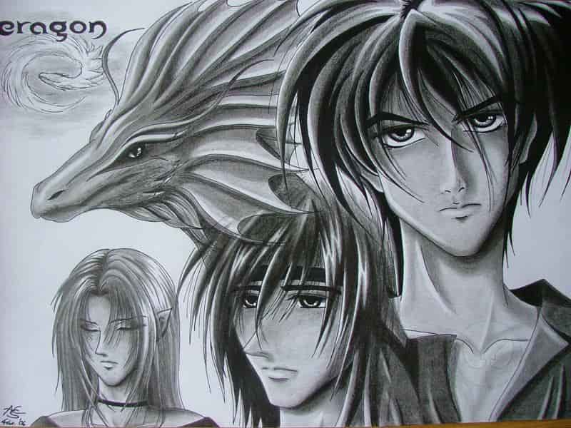 Argetlam- Eragon/ Das Vermächtnis der Drachenreiter (Cover mit Saphira, Arya, Roran und Eragon)^^