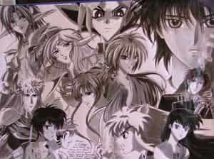 Collage: X, Yu-Gi-Oh, Record of Lodoss War, Chrno Crusade, Escaflowne, Kenshin und InuYasha für ein paar sehr nette Leute!