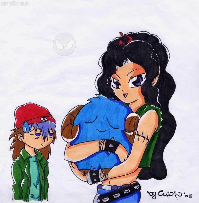 Dat Asuka_Viech, n häßlich Coloriertes Sheeptocken undn dämlich guckendes Rex_Viech