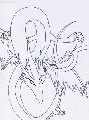 Fliegender Schlangennacht Drache Outlines