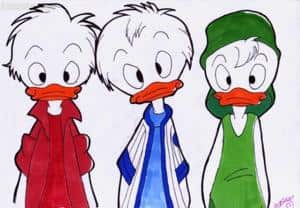 Tick, Trick und Track mit roten Flecken.. >.<